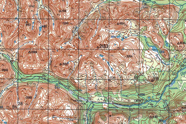 Уменьшенный фрагмент представленной топографической карты O-49-34 - Trasa.ru