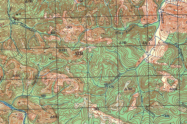 Уменьшенный фрагмент представленной топографической карты O-50-02 - Trasa.ru