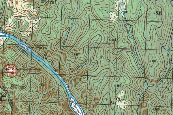 Уменьшенный фрагмент представленной топографической карты O-51-12 - Trasa.ru