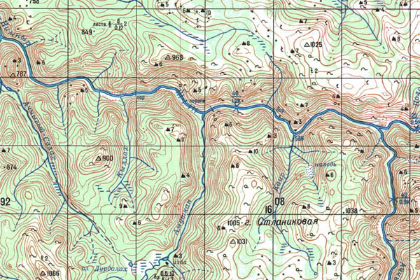 Уменьшенный фрагмент представленной топографической карты O-51-23 - Trasa.ru