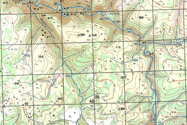 Уменьшенный фрагмент представленной топографической карты O-51-26 - Trasa.ru