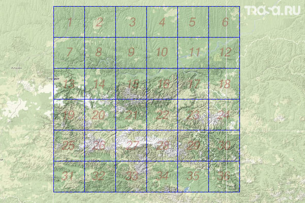 Набор топографических карт квадрата O-52 - Trasa.ru