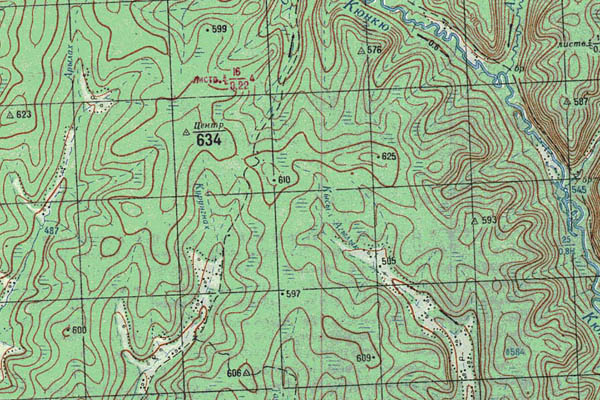 Уменьшенный фрагмент представленной топографической карты O-52-01 - Trasa.ru