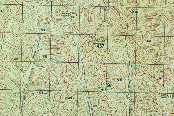 Уменьшенный фрагмент представленной топографической карты O-52-06 - Trasa.ru
