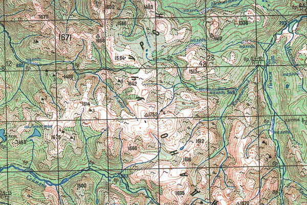 Уменьшенный фрагмент представленной топографической карты O-52-26 - Trasa.ru