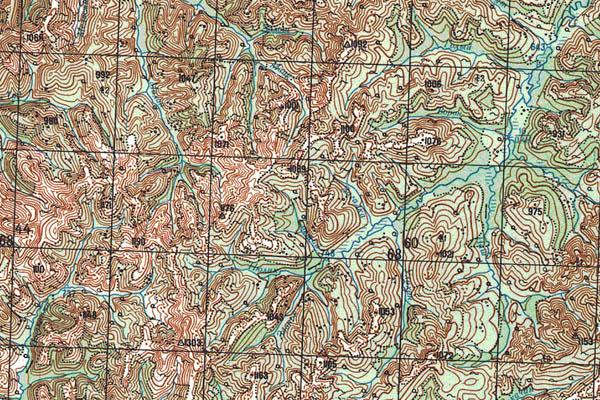 Уменьшенный фрагмент представленной топографической карты O-53-12 - Trasa.ru