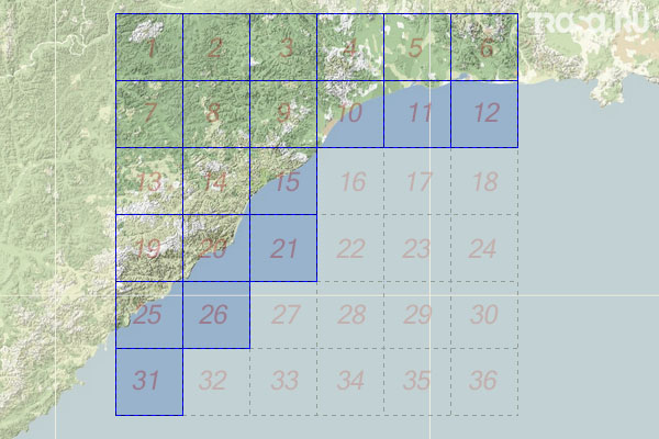 Набор топографических карт квадрата O-54 - Trasa.ru