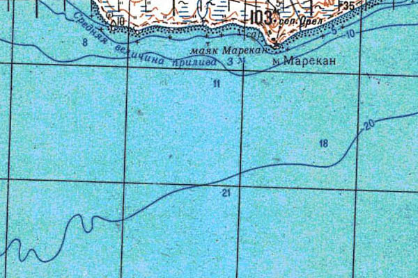 Уменьшенный фрагмент представленной топографической карты O-54-12 - Trasa.ru