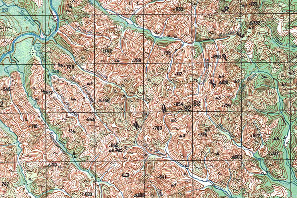 Уменьшенный фрагмент представленной топографической карты O-54-15 - Trasa.ru