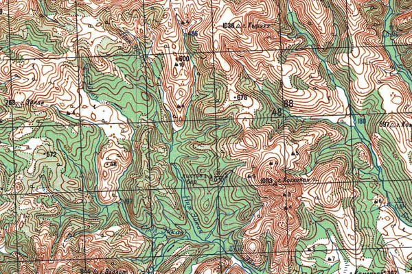 Уменьшенный фрагмент представленной топографической карты O-54-25 - Trasa.ru