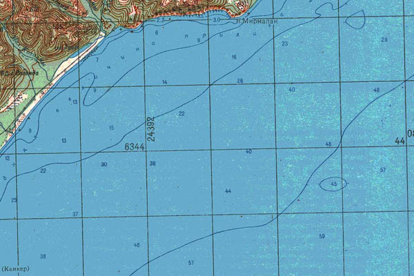 Уменьшенный фрагмент представленной топографической карты O-54-26 - Trasa.ru
