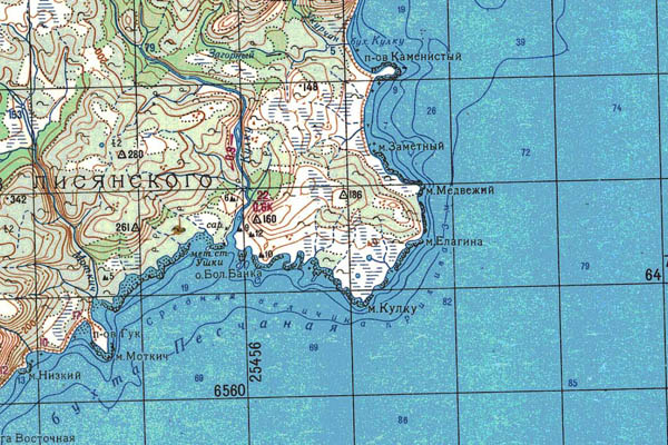 Уменьшенный фрагмент представленной топографической карты O-55-09 - Trasa.ru