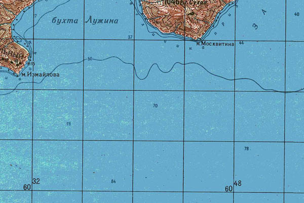 Уменьшенный фрагмент представленной топографической карты O-55-10 - Trasa.ru