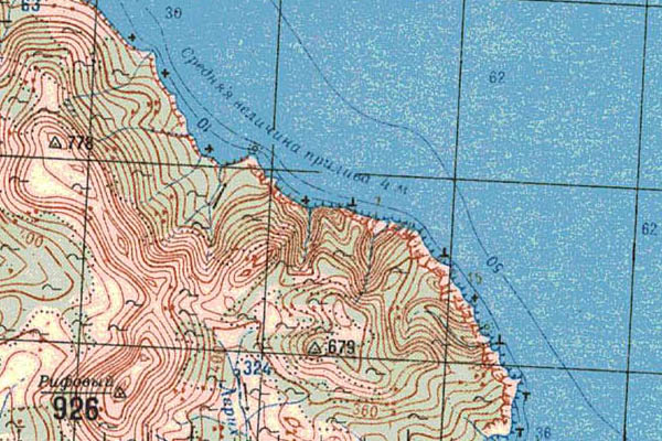 Уменьшенный фрагмент представленной топографической карты O-56-06 - Trasa.ru