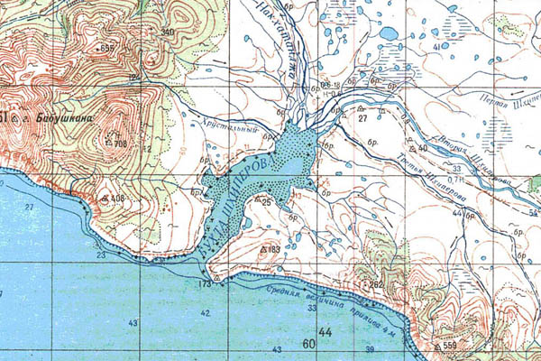 Уменьшенный фрагмент представленной топографической карты O-56-10 - Trasa.ru