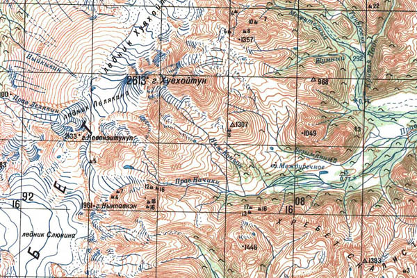 Уменьшенный фрагмент представленной топографической карты O-57-23 - Trasa.ru