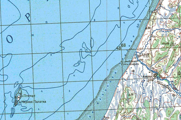 Уменьшенный фрагмент представленной топографической карты O-57-25 - Trasa.ru