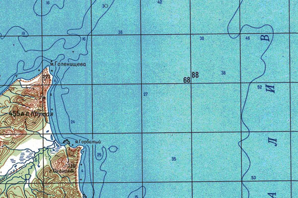 Уменьшенный фрагмент представленной топографической карты O-58-09 - Trasa.ru