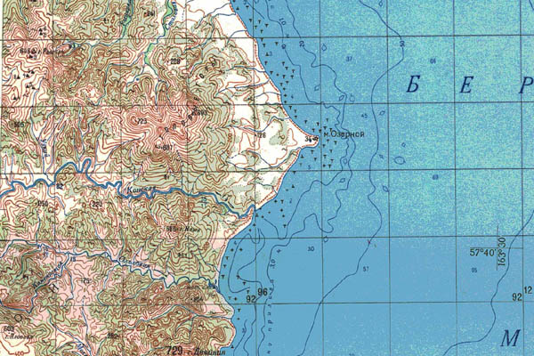 Уменьшенный фрагмент представленной топографической карты O-58-20 - Trasa.ru