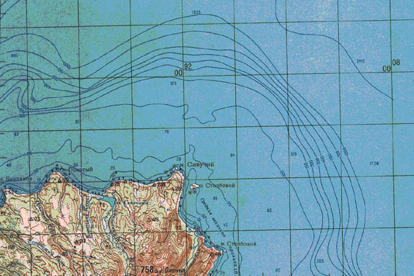 Уменьшенный фрагмент представленной топографической карты O-58-26 - Trasa.ru