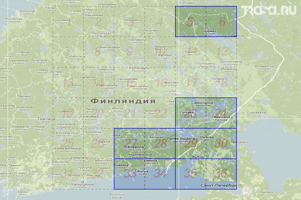 Набор топографических карт квадрата P-35 - Trasa.ru