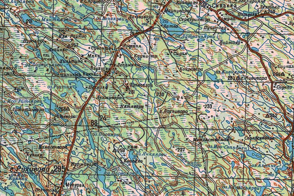 Уменьшенный фрагмент представленной топографической карты P-35-05_06 - Trasa.ru