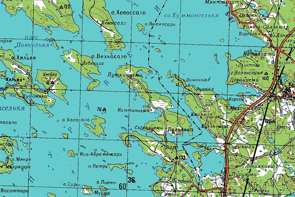 Уменьшенный фрагмент представленной топографической карты P-35-23_24 - Trasa.ru