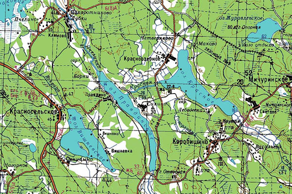 Уменьшенный фрагмент представленной топографической карты P-35-35_36 - Trasa.ru