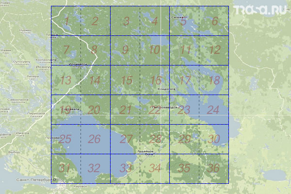 Набор топографических карт квадрата P-36 - Trasa.ru