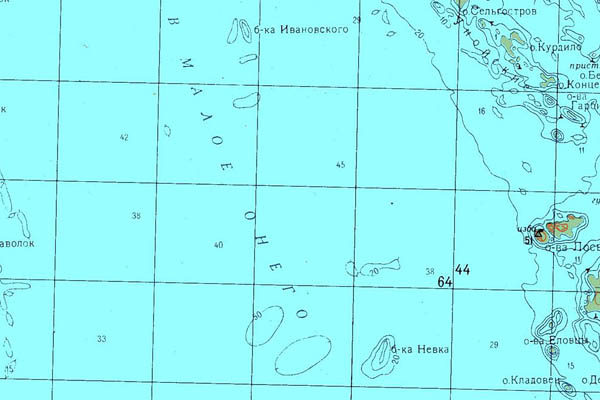 Уменьшенный фрагмент представленной топографической карты P-36-23_24 - Trasa.ru