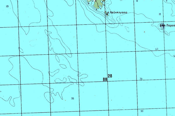 Уменьшенный фрагмент представленной топографической карты P-36-25_26 - Trasa.ru