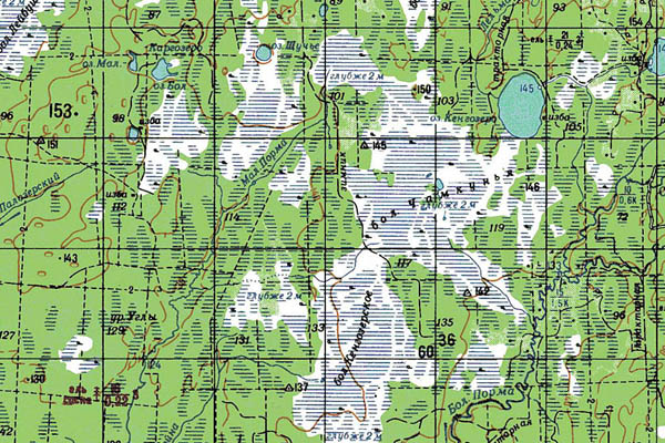 Уменьшенный фрагмент представленной топографической карты P-37-21_22 - Trasa.ru