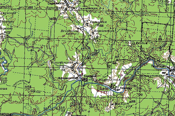 Уменьшенный фрагмент представленной топографической карты P-37-29_30 - Trasa.ru