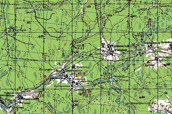 Уменьшенный фрагмент представленной топографической карты P-37-33_34 - Trasa.ru
