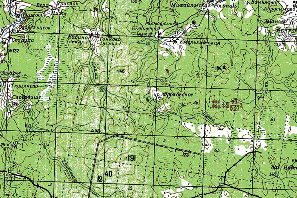 Уменьшенный фрагмент представленной топографической карты P-38-35_36 - Trasa.ru