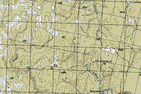 Уменьшенный фрагмент представленной топографической карты P-39-11_12 - Trasa.ru