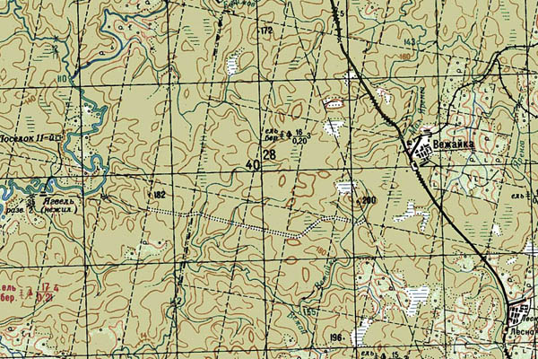 Уменьшенный фрагмент представленной топографической карты P-39-13_14 - Trasa.ru