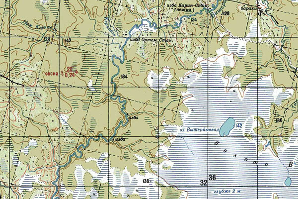 Уменьшенный фрагмент представленной топографической карты P-39-15_16 - Trasa.ru