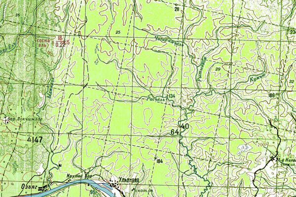 Уменьшенный фрагмент представленной топографической карты P-39-23_24 - Trasa.ru
