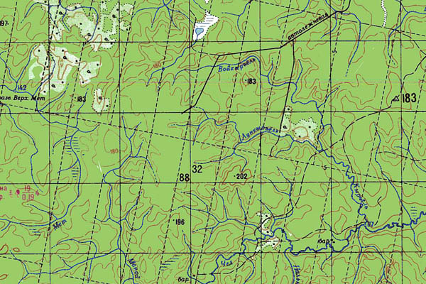 Уменьшенный фрагмент представленной топографической карты P-39-27_28 - Trasa.ru