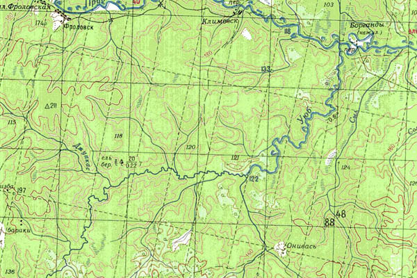Уменьшенный фрагмент представленной топографической карты P-39-29_30 - Trasa.ru