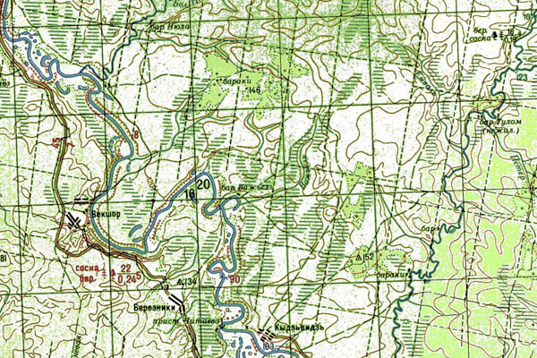 Уменьшенный фрагмент представленной топографической карты P-39-31_32 - Trasa.ru
