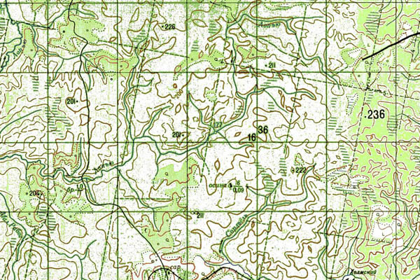 Уменьшенный фрагмент представленной топографической карты P-39-33_34 - Trasa.ru