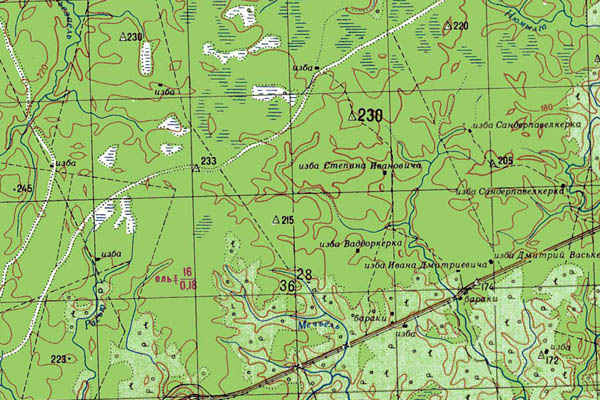 Уменьшенный фрагмент представленной топографической карты P-40-13_14 - Trasa.ru
