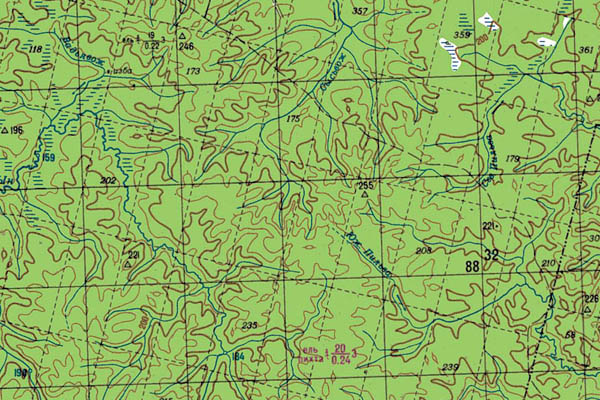 Уменьшенный фрагмент представленной топографической карты P-40-25_26 - Trasa.ru