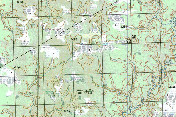Уменьшенный фрагмент представленной топографической карты P-45-25_26 - Trasa.ru