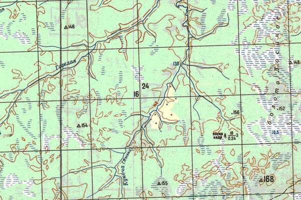 Уменьшенный фрагмент представленной топографической карты P-45-31_32 - Trasa.ru
