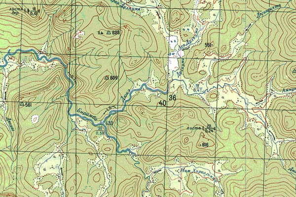 Уменьшенный фрагмент представленной топографической карты P-46-17_18 - Trasa.ru