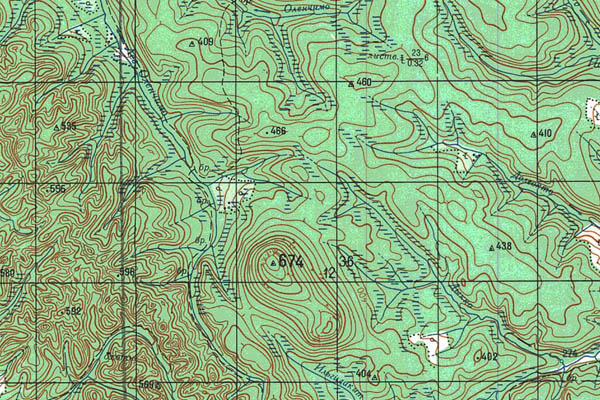 Уменьшенный фрагмент представленной топографической карты P-46-33_34 - Trasa.ru