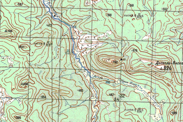 Уменьшенный фрагмент представленной топографической карты P-47-05_06 - Trasa.ru